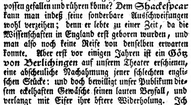 Über Shakespeare und Goethe