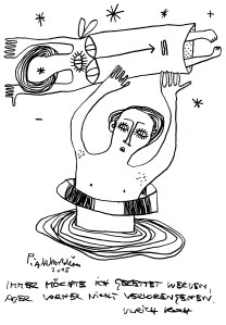 Ein Satz von Ulrich Koch, gezeichnet von Petrus Akkordeon