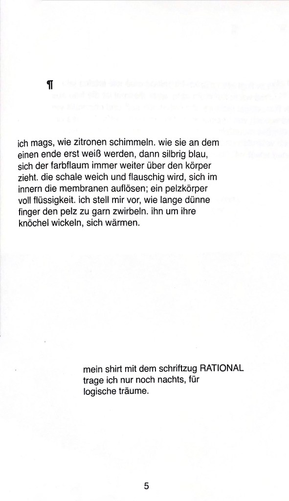 mein shirt mit dem schriftzug RATIONAL trage ich nur noch nachts, für logische träume.