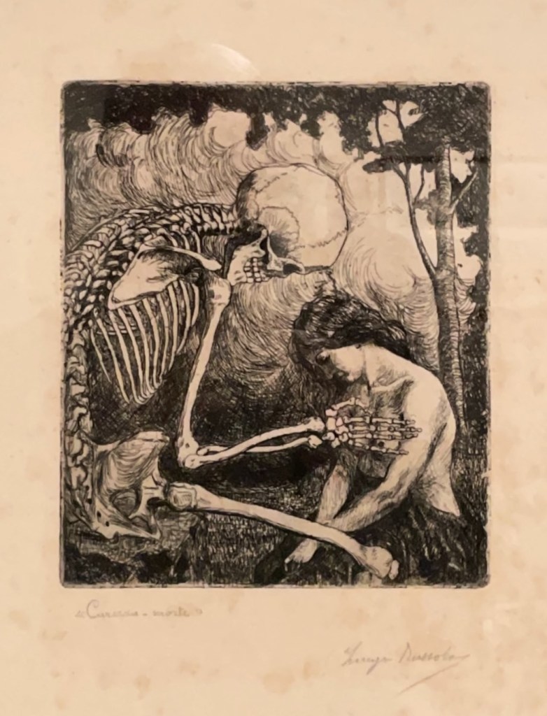 Luigi Russolo, „Carezza-Morte“, Radierung eines sanften Todes – Ausstellung Scharf-Gerstenberg-Museum Berlin